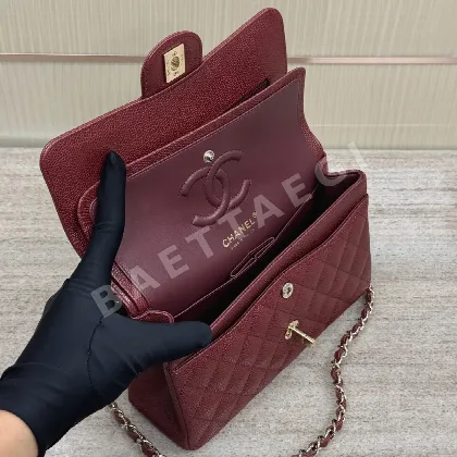 샤넬 버건디 연금장 가방 33242