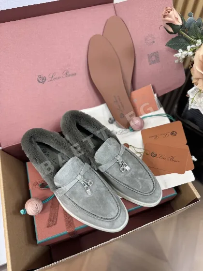 로로피아나 비버 모피 수작업 저굽 여성 신발 93308