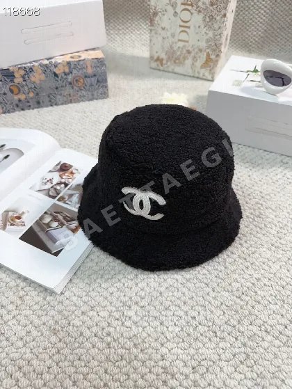 샤넬 램스킨 버킷 햇 모자 82238