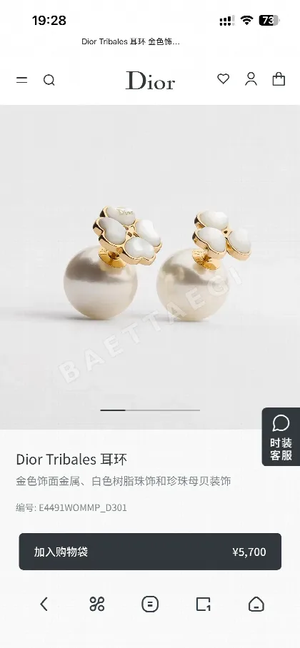 디올 메탈릭 레터 귀걸이 134539