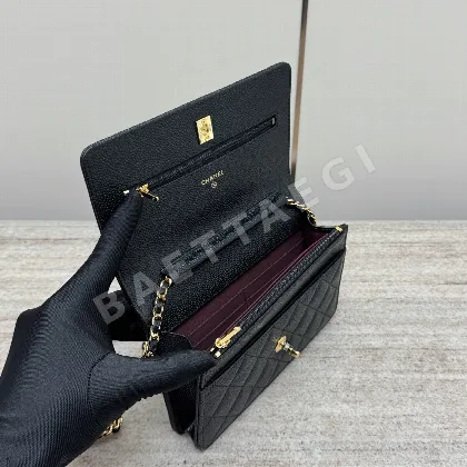 샤넬 24K WOC 체인백 블랙 금장 가방 24K
