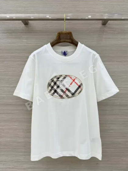 버버리 체크 크로스 스티치 여성 반팔 티셔츠 78157