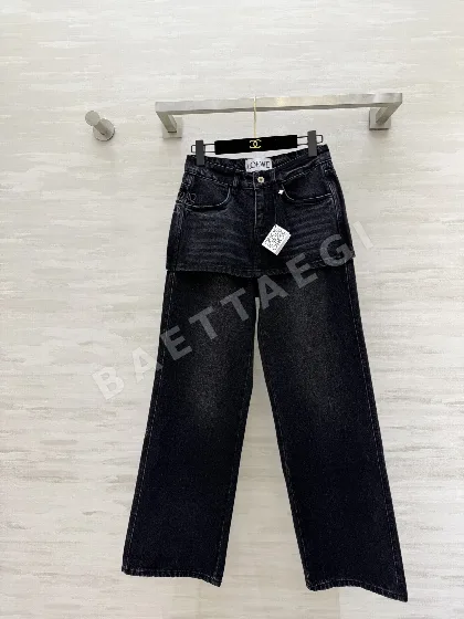 로에베 레이어드 와이드 레그 바지 96735