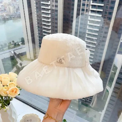 샤넬 오간지 리본 피셔맨 햇 모자 82835
