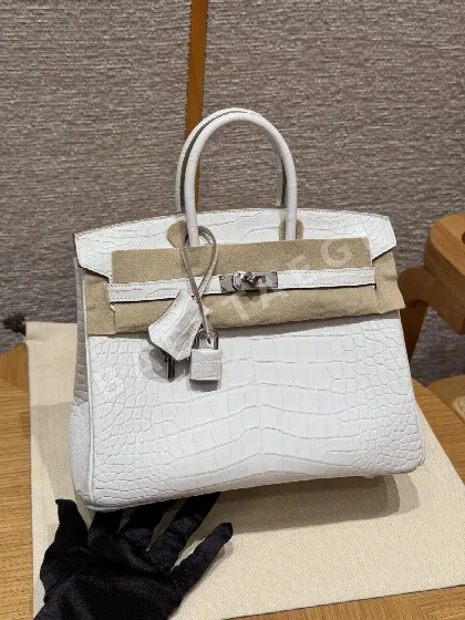 에르메스 버킨 25 무광 아메리칸 악어가죽 가방 144490