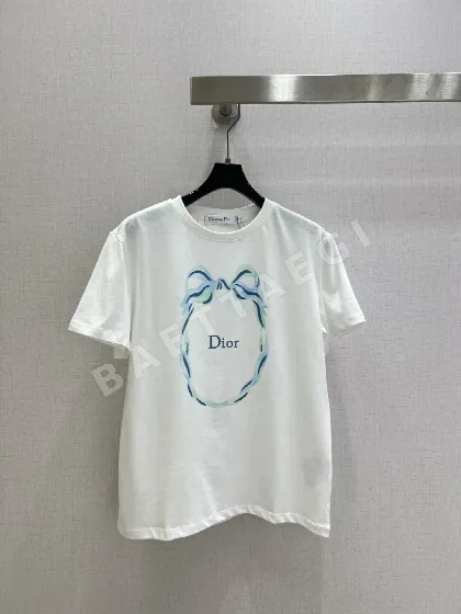 디올 라운드 레터 프린트 여성 반팔 티셔츠 92684