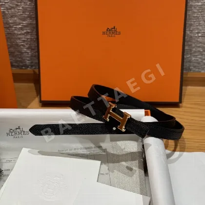 에르메스 미니 H 버클 양면 가죽 벨트 176015