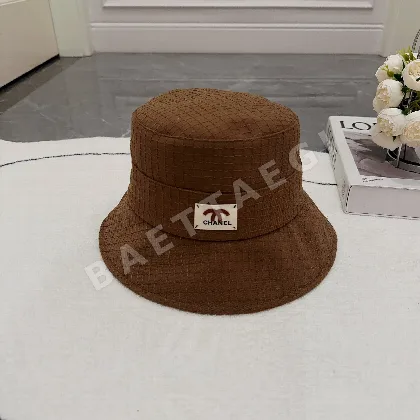 샤넬 바둑판무늬 코튼 버킷 햇 82251