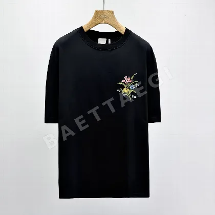 디올 시크릿 가든 패턴 코튼 반팔 티셔츠 114086