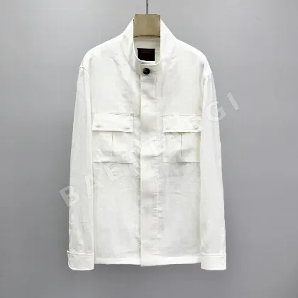 제냐 린넨 스탠드 카라 남성 자켓 53851