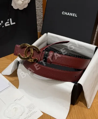 샤넬 악어 가죽 패턴 더블 C 버클 벨트 177377