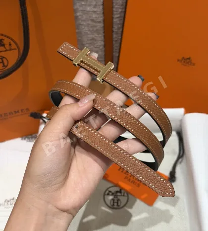 에르메스 H 미니 버클 양면 가죽 벨트 177749