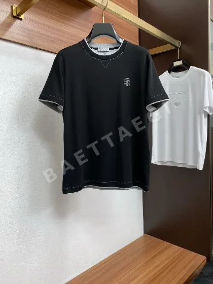 브루넬로쿠치넬리 남성 린넨 코튼 반팔 티셔츠 148626