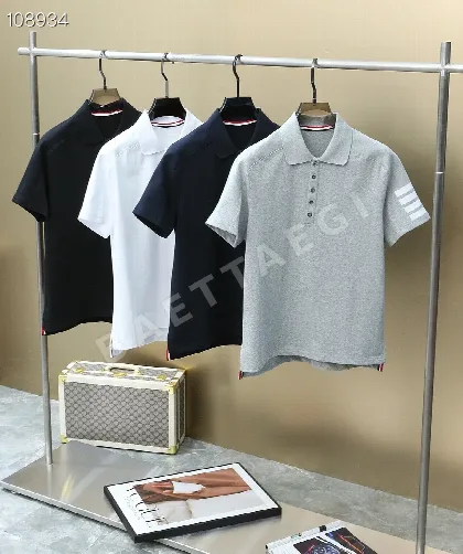 톰브라운 4바 스트라이프 코튼 반팔 티셔츠 50556