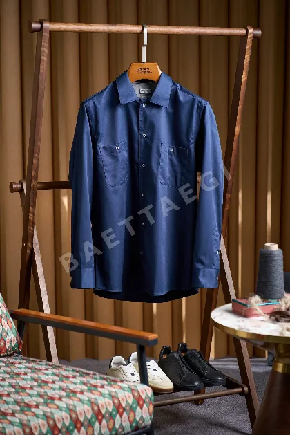 브루넬로쿠치넬리 더블 포켓 코튼 남성 긴팔 셔츠 132322