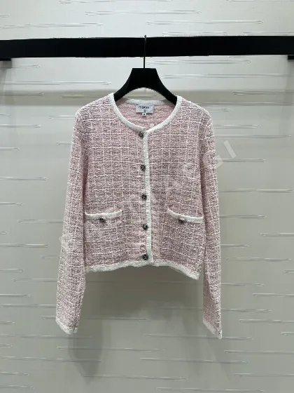 샤넬 컬러 블록 라운드넥 가디건 154616