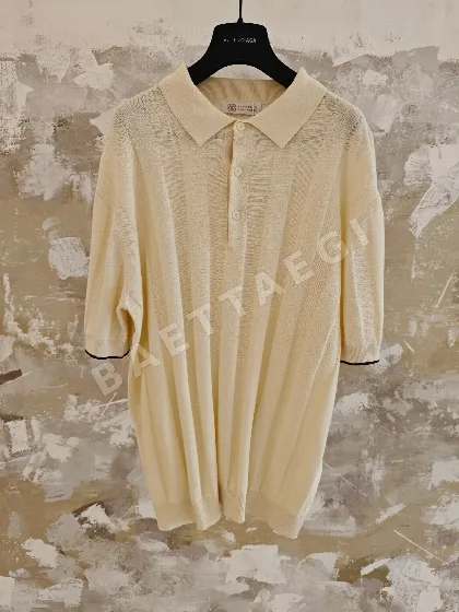 브루넬로쿠치넬리 린넨 혼방 반팔 폴로셔츠 47890