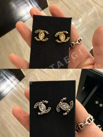 샤넬 골드 실버 귀걸이 13168170
