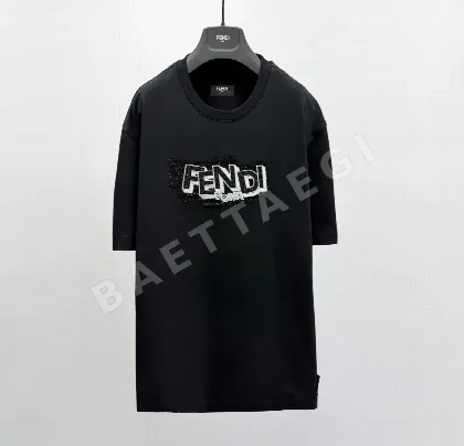 펜디 남성 슬림핏 반팔 면 티셔츠 49787
