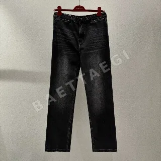 구찌 로우 라이즈 블루 워시드 코튼 데님 벨보텀 팬츠 186777