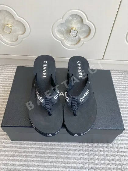 샤넬 비치 컬렉션 웨지 플랫폼 플립플롭 42072