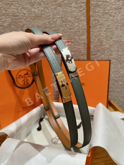 에르메스 켈리 18K 골드 장식 엡솜 카프스킨 벨트 176060