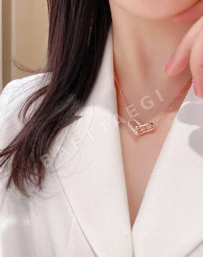티파니 더블 링 말굽 잠금 목걸이 71019