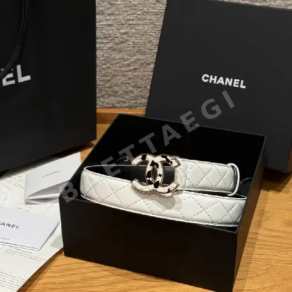 샤넬 램스킨 더블 C 메탈 로고 벨트 173901