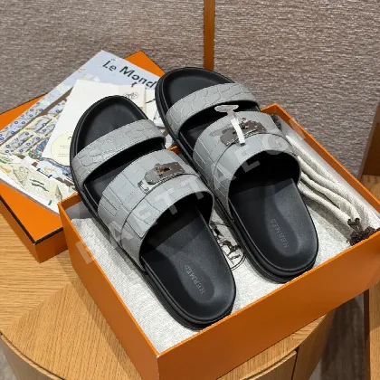 에르메스 샌들 크리스탈 그레이 악어가죽 189125