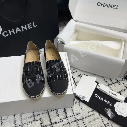 샤넬 린넨 소재 클래식 슬립온 에스파드리유 신발 94693