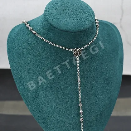 크롬하츠 클래식 오벌 크로스 레터 목걸이 62371