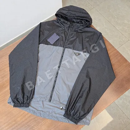 프라다 후드 패치워크 남성 자켓
