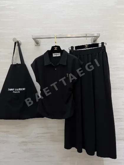 생로랑 여성 폴로셔츠 A라인 스커트 세트 103397