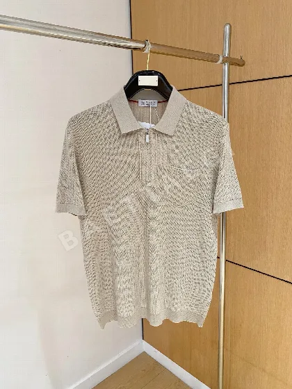 브루넬로쿠치넬리 아세테이트 텐셀 린넨 혼방 남성 반팔 티셔츠 114503