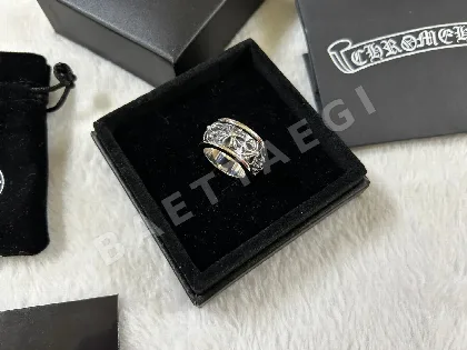 크롬하츠 와이드 크로스 회전 반지 63075