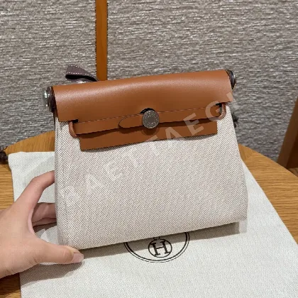 에르메스 미니 하버 가방 캔버스 가죽 164267