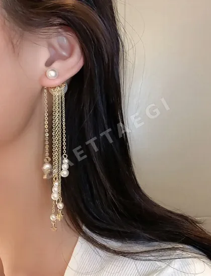 디올 진주 태슬 귀걸이 60583