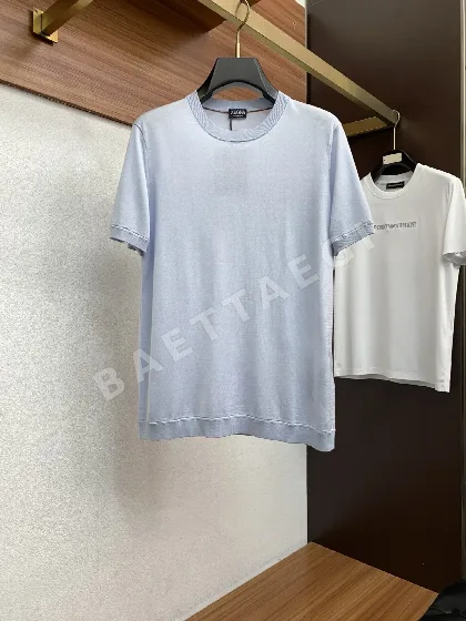 제냐 남성 크루넥 반팔 니트 셔츠 49674