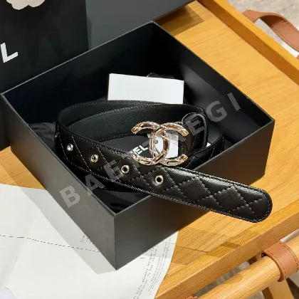 샤넬 골드 더블 C 램스킨 벨트 58581