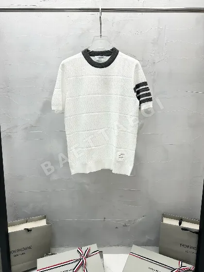 톰브라운 스트라이프 니트 크루넥 반팔 셔츠 50235