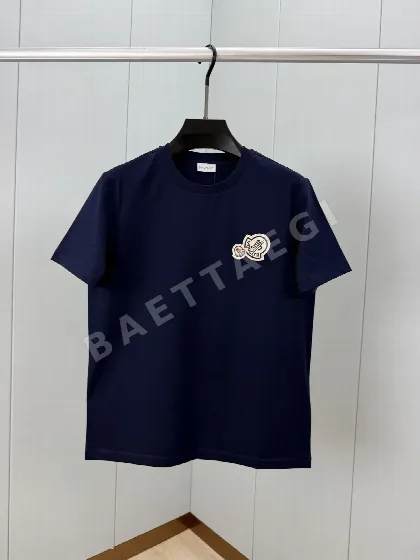 몽클레르 더블 로고 자수 남성 반팔 티셔츠 143335