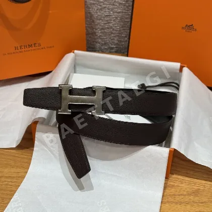 에르메스 스트라이프 패턴 양면 가죽 벨트 175712