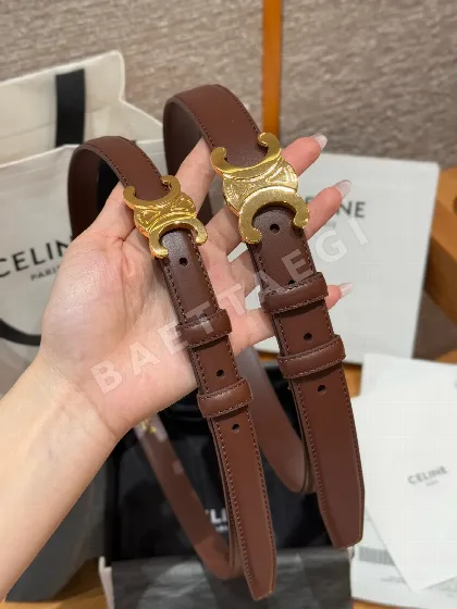 셀린느 광택 소가죽 골드 버클 벨트 171664