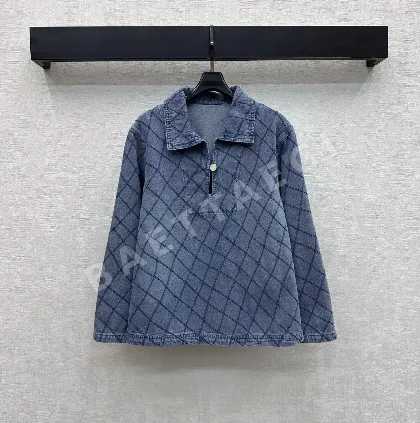 샤넬 다이아몬드 퀼팅 코튼 데님 자켓 117788