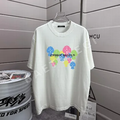 크롬하츠 워시드 가공 유니섹스 크루넥 반팔 티셔츠 53358