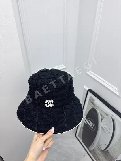 샤넬 메시 배색 버킷 햇 82272