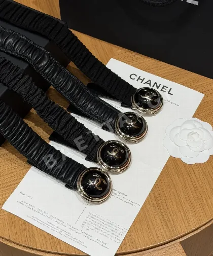 샤넬 플리츠 고무 허리 벨트 30mm 172086