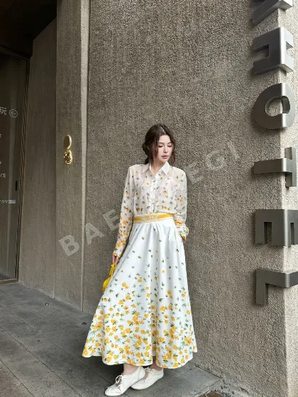 디올 프린트 쉬폰 여성 원피스 54221