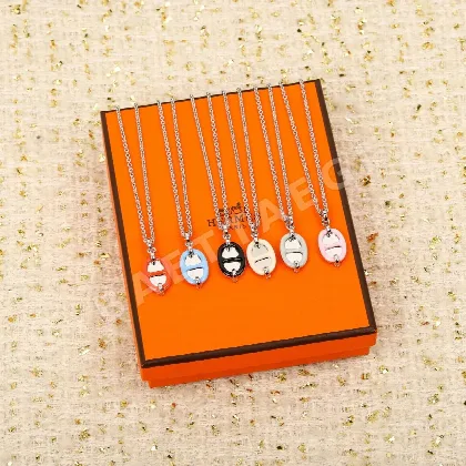 에르메스 골드 도금 돼지 코 925 스털링 실버 목걸이 70274