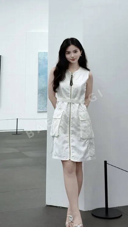 루이비통 자카드 벨트 지퍼 원피스 114723